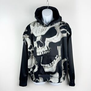 Winner Skull Hoodie Men's Black Skeleton 3D Print Pullover Sweatshirt NWT Small